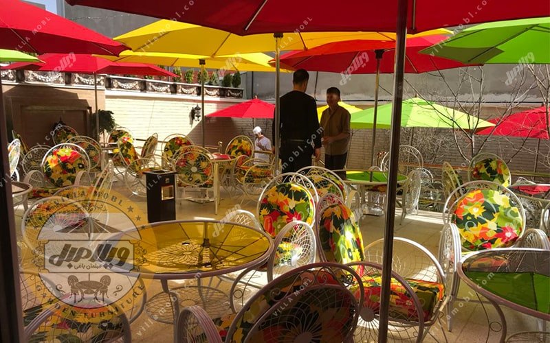 چتر باغی قطر چهار متری استیل