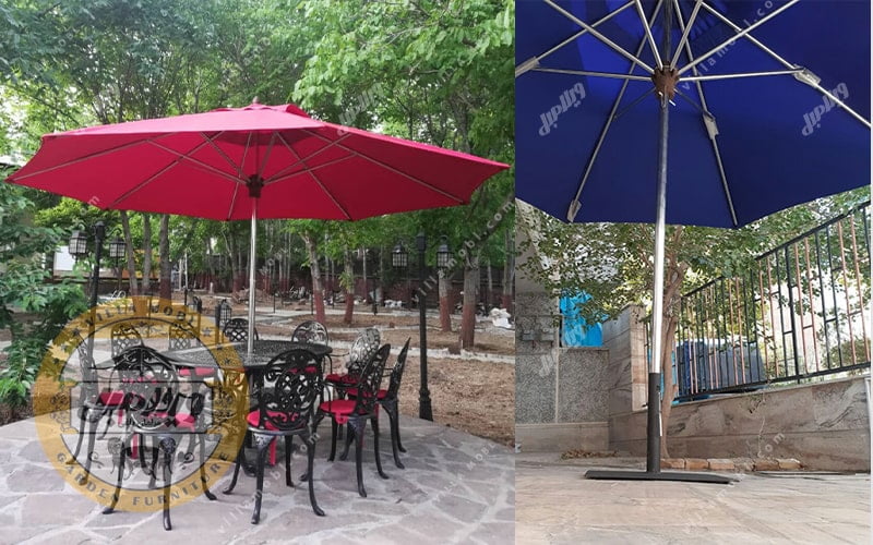خرید چتر باغی سایبان قطر چهار متری استیل