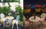 میز و صندلی طاووسی یا آلومینیومی