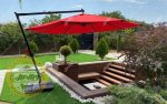 چتر باغی سایه بان پایه کنار قطر چهار متر قرمز