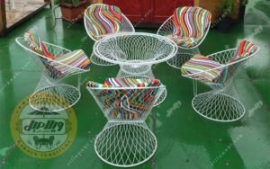 مبل باغی فلزی مدل بامبو (اقتصادی)