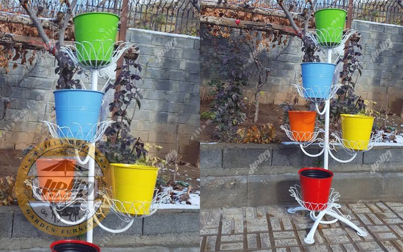 جاگلدان و استند فلزی 5شاخه ای فرفورژه