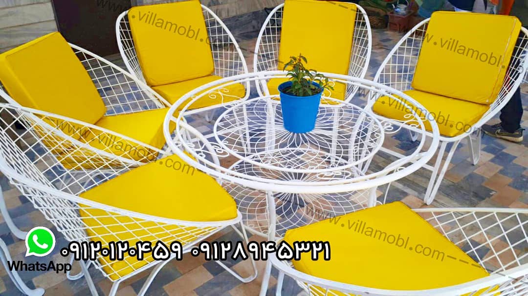 مبلمان باغی فلزی باغی مهتابی - مبلمان باغی فلزی