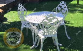 میز صندلی باغی و آشپزخانه گل رز آلومینیومی