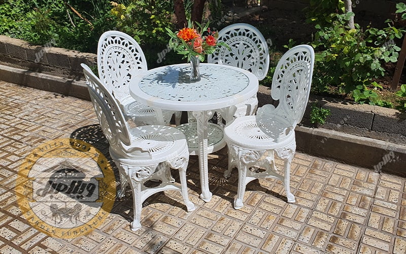 صندلی و میز باغی پلیمری طاووسی 4نفره