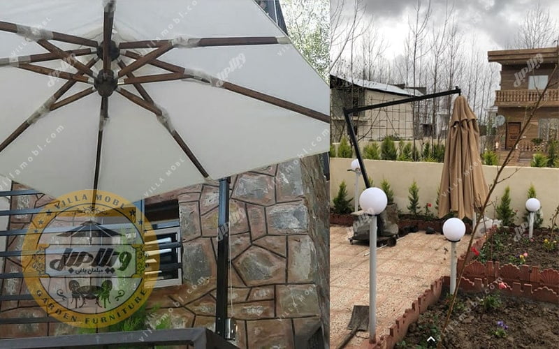 چتر باغی سایه بان پایه کنار مربع