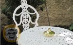 میز و صندلی ویلایی آلومینیومی گل مینا سفید