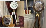 ساعت آنتیک سه پایه چوب و فلز