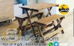 نیمکت و میز چوبی تاشو چهارنفره