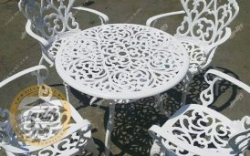میز باغی آلومینیوم قطر مدل مدالیوم