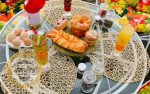 میز باغی فلزی قطر مدل الماس