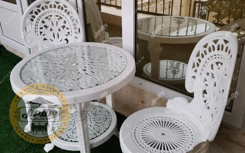 قیمت صندلی و میز پلاستیکی طاووسی 2نفره