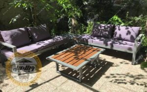 قیمت مبلمان باغی چوبی و فلزی مدل L سانای