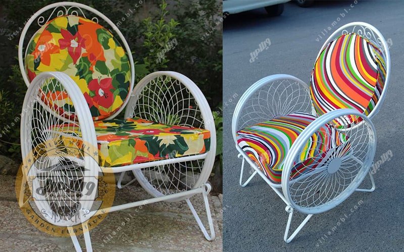 رنگ‌بندی صندلی باغی فلزی مدل گلبرگ