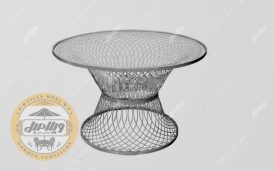 میز باغی فلزی قطر ۱۰۰ سانتی متر مدل بامبو مشکی