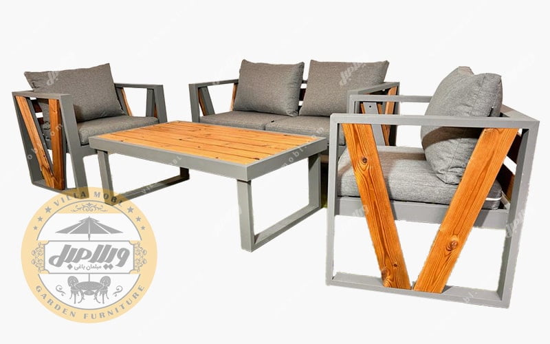 تصاویر مبلمان باغی چوبی و فلزی سیت