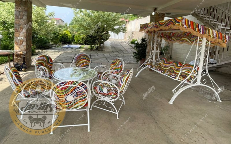 طراحی مبل باغی فلزی مدل خورشیدی (اقتصادی)