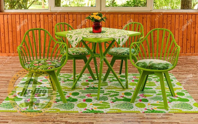 میز و صندلی پلیمری مدل تیکا پلاس سبز