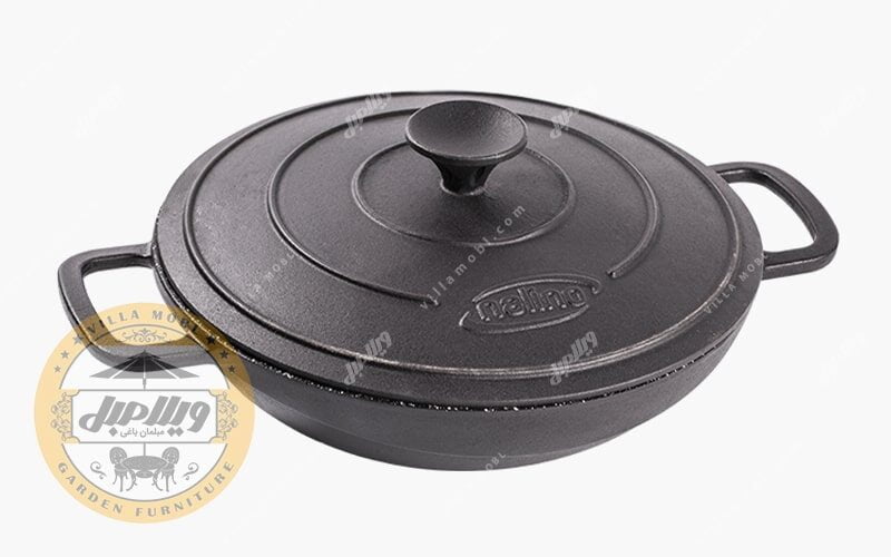 تابه ووک چدن سایز 28 با درب چدن