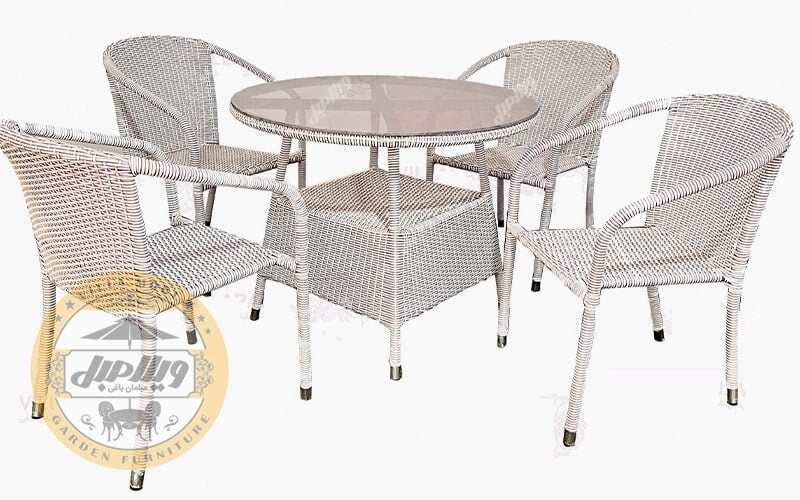 میز و صندلی باغی حصیربافت مدل ترنج