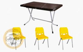میز و صندلی پلاستیکی مدل حصیری 880