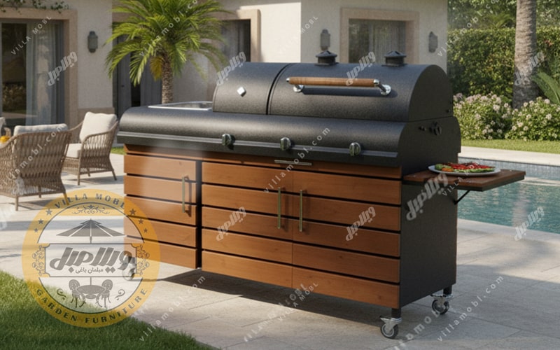 باربیکیو گازی زغالی مدل سوزان 150 سینک دار