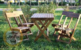 میز و صندلی تاشو چوبی مدل گلستان