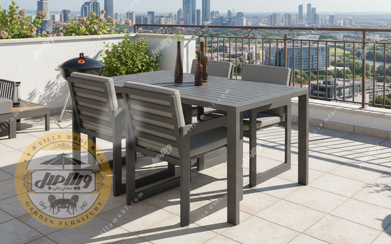 میز و صندلی باغی آلومینیومی مدل کویین